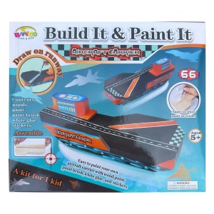 Дитячий розвиваючий набір для творчості з дерев'яними деталями WG30013 "Побудуй авіаносець" (NI)