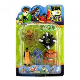 Набір Герої мультфільмів G01966/0803-7 BEN10 5 серії 4 фігурки світяться та годинник Жук+Краб+Іон+Адватай (NI)
