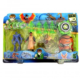 Коллекционный набор G01985/0842-12 Ben10, 4 фигурки 5 серии (Жук+Краб+Ион+Адватай)(NI)