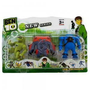 Коллекционный набор G12010/0807-6  Ben10, 3 фигурки 5 серии (Пушечное ядро, Энергия, Хамелеон)(NI)