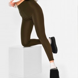Женские универсальные спортивные утепленные лосины на флисе DECOS 052 размер XL Хаки (BOT)