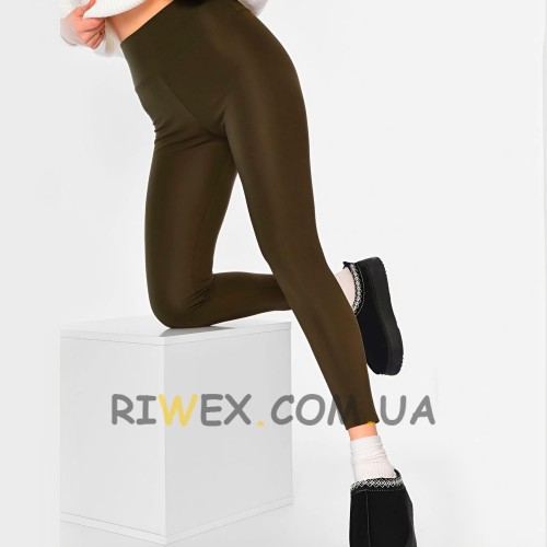 Женские универсальные спортивные утепленные лосины на флисе DECOS 052 размер XL Хаки (BOT)