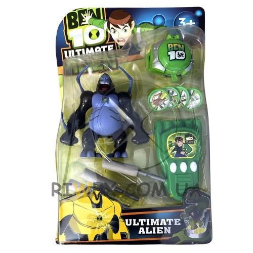 Коллекционный набор GG20414/SB181-11 Бен10 - 1 фигурка + часы с дисками + пистолет в блистере (NI)