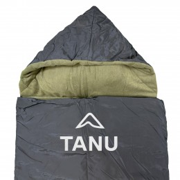 Спальный мешок с подушкой TANU Батал флисовый -30°, синтепон 350 г/м2, размер 220*90 см Черный (BR)