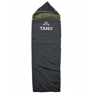 Спальний мішок з подушкою TANU Батал флісовий -30С°, синтепон 350 г/м2, розмір 220*90 см Чорний (BR)