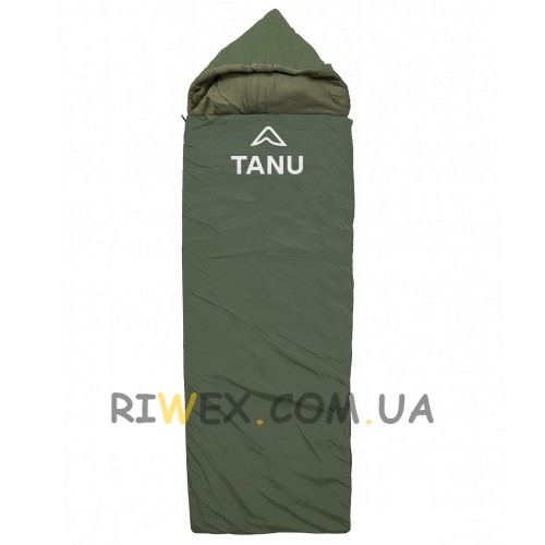 Спальный мешок с подушкой TANU Батал флисовый -30°, синтепон 350 г/м2, размер 220*90 см Олива (BR)