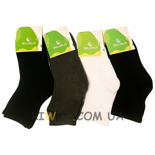 Универсальные однотонные высокие детские носки микс l301/09015 (26-30,31-35) текстиль 12 шт (BOT)