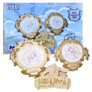 Деревянный 3D-конструктор GPF109 "Знак Зодиака: Весы" сборные модели 4 пластины (NI)