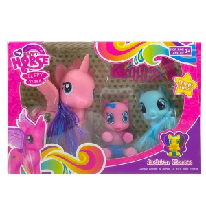 Подарочный набор игрушек единороги с расческой в комплекте «My happy horse» L-A22 3+ (AHMD)