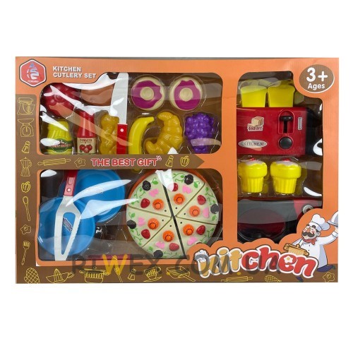 Детский игровой набор "Fengmei Kitchen K-8835 "Тостер, печь и еда", 21 предмет (AHMD)
