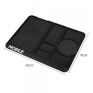 Автомобільний антиковзкий універсальний килимок в автомобіль з тримачем для телефону 4в1 Blackline