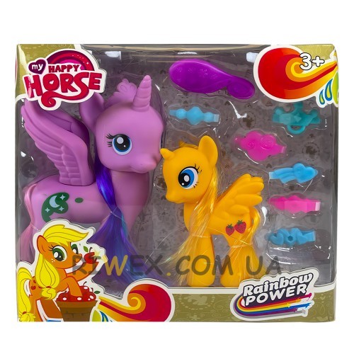 Подарунковий набір іграшок єдинороги з гребінцем в комплекті  My happy horse EN71-6P/L-A17 3+ (AHMD)