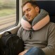 Ергономічна U-подібна дорожня подушка з підтримкою шиї, з капюшоном, рожева (626)