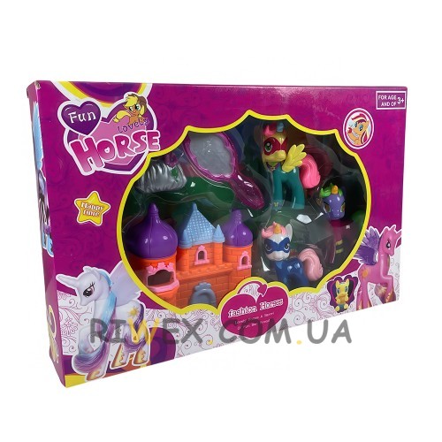 Детский набор игрушек с единорогами, замком и аксессуарами «Fun lovely horse» (AHMD) Детский набор игрушек с единорогами, замком и аксессуарами «Fun lovely horse» (AHMD)