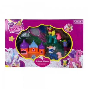 Дитячий набір іграшок з єдинорогами, замком і аксесуарами «Fun lovely horse» (AHMD)