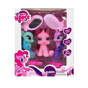 Ігровий комплект з трьох милих єдинорогів My Happy Horse L-18 з аксесуарами для догляду (AHMD)
