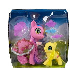 Ігровий комплект з двох милих поні My pretty pony EN71-7P/L-A з аксесуарами для догляду (AHMD) Ігровий комплект з двох милих поні My pretty pony EN71-7P/L-A з аксесуарами для догляду (AHMD)