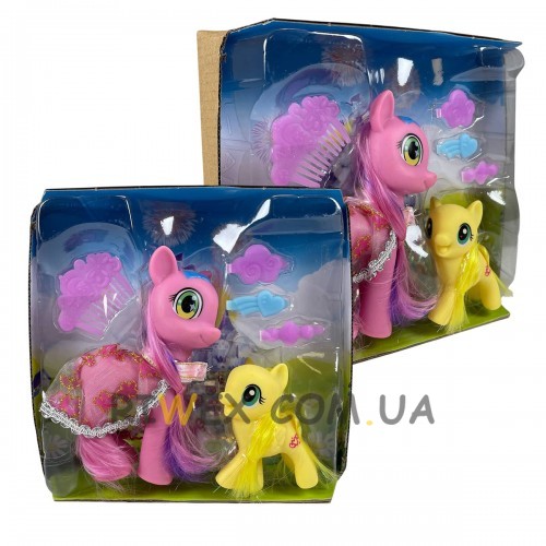 Игровой комплект из двух милых пони My pretty pony EN71-7P/L-A с аксессуарами по уходу (AHMD)