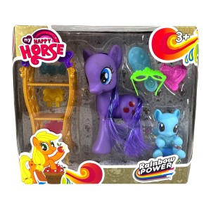 Ігровий дитячий комплект поні My happy horse Rainbow power L-A17 з аксесуарами (AHMD) Ігровий дитячий комплект поні My happy horse Rainbow power L-A17 з аксесуарами (AHMD)