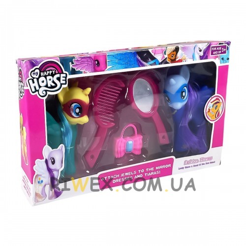 Игровой детский набор игрушечных единорогов My happy horse L-20/A25-3, 3+ (AHMD)