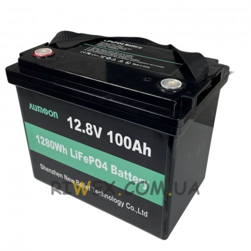 Літій-залізо-фосфатний акумулятор AUMOON LP12-100A LiFePO4 1280Wh, 12.8V, 100Ah (ISML)