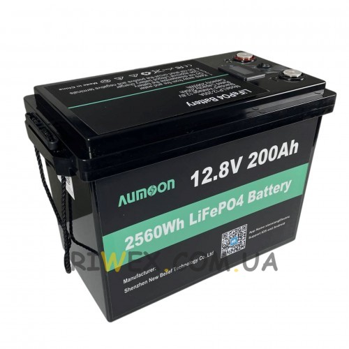 Літій-залізо-фосфатний акумулятор AUMOON LP12-200A LiFePO4 2560Wh, 12.8V, 200Ah (ISML)