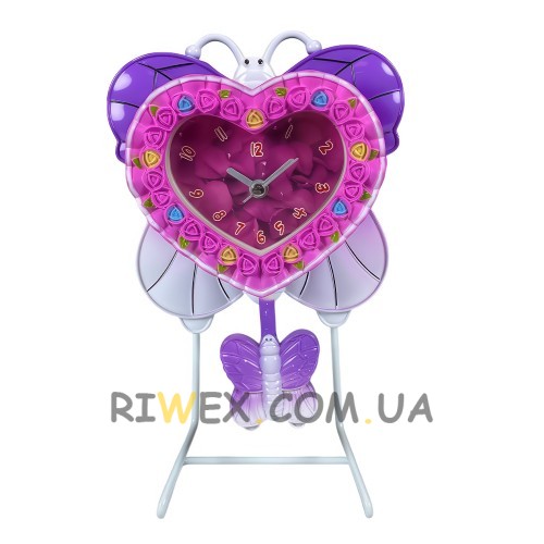 Настольные детские часы на каркасе в форме бабочки Clock LM77-7300 Розовый (AHMD)