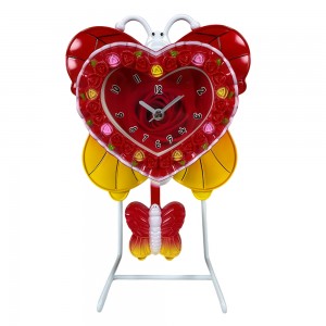 Настільний дитячий годинник на каркасі у формі метелика Clock LM77-7300 Червоний (AHMD)