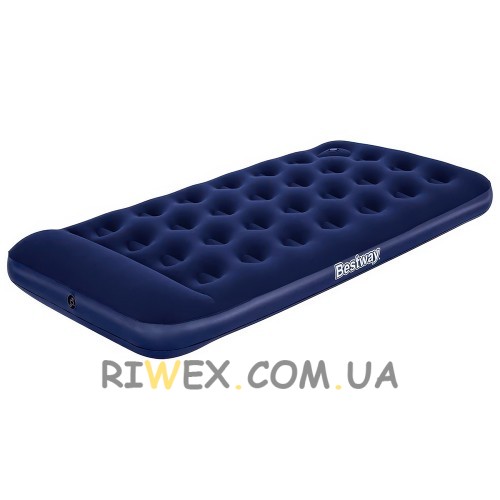 Надувной велюровый полуторный матрас Bestway Pavillo 67224 (с подголовником, встроенный ножной насос) (LM)