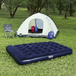 Надувной велюровый полуторный матрас Bestway Pavillo 67225 (с подголовником, встроенный ножной насос) (LM)