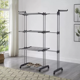 Підлогова велика складна подвійна сушарка з відділеннями для білизни Garment rack 4Life AT92