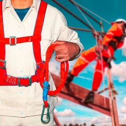 Ремень безопасности MARSHFL S-23/642 с защитными кольцами из кованой стали и карабином  (JS)