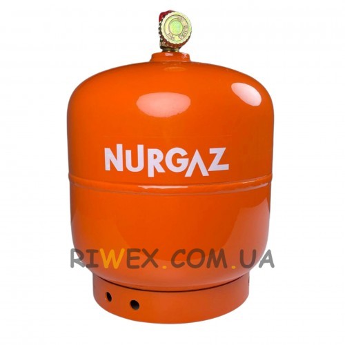 Турецкий газовый баллон Nurgaz (8,5 л) без горелки, оранжевый