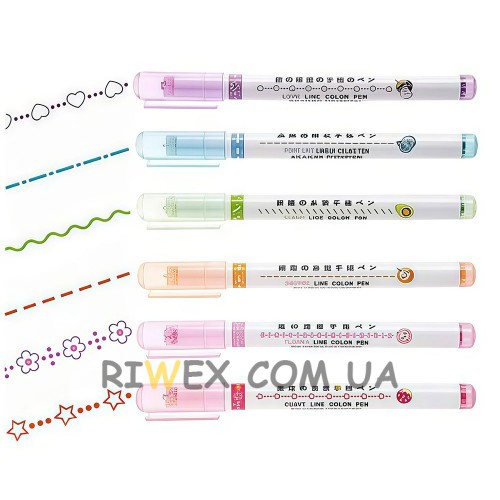 Набор маркеров MDS-6006 для оформления дневника, конспектов и творчества, 6 шт (218)