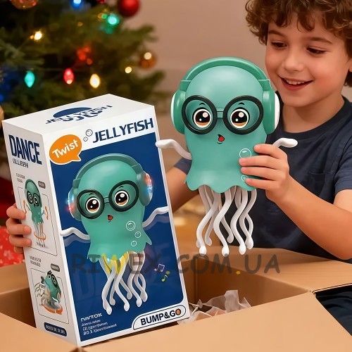 Музыкальная игрушка Танцующий осьминог с подсветкой YIWU «Dancing Jellyfish» 712799, Бирюзовый (OX)