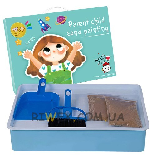 Набір для малювання Sand Painting 5в1 планшет малювання піском, Блакитний (AX)