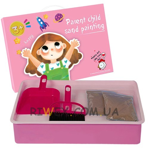 Набір для малювання Sand Painting 5в1 планшет малювання піском, Рожевий (AX)