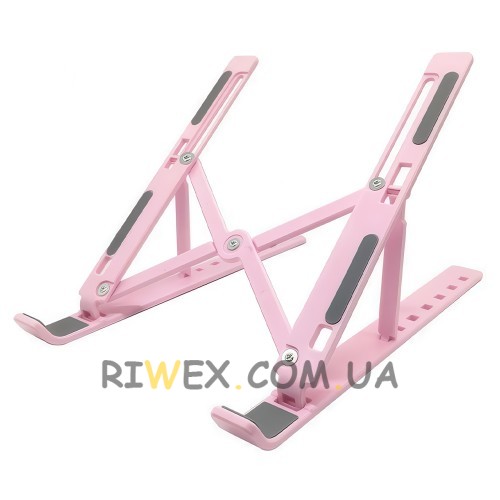 Складна розсувна пластикова регульована підставка для ноутбука та планшета Multi Position Рожевий (205)