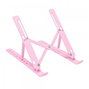 Складная раздвижная пластиковая регулируемая подставка для ноутбука и планшета Multi Position Розовый (205)