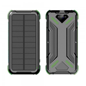 Універсальний потужний зовнішній акумулятор Jiageng ZL807 16000 mAh із сонячною панеллю, Зелений (AMN)