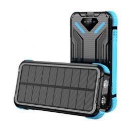 Універсальний потужний зовнішній акумулятор Jiageng ZL807 10000 mAh із сонячною панеллю, Блакитний (AMN)