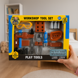 Детский игрушечный набор игрушек инструменты Workshop 22 в 1 29118 (AHMD)