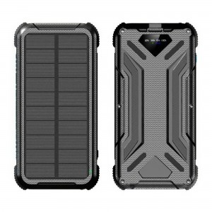 Універсальний потужний зовнішній акумулятор Jiageng ZL807 16000 mAh із сонячною панеллю, Чорний (AMN)