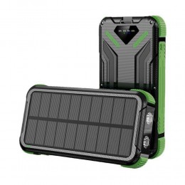 Універсальний потужний зовнішній акумулятор Jiageng ZL807 20 000 mAh із сонячною панеллю, Зелений (AMN)