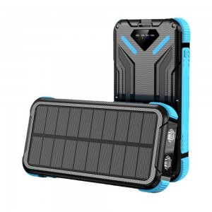 Універсальний потужний зовнішній акумулятор Jiageng ZL807 20 000 mAh із сонячною панеллю, Блакитний (AMN)