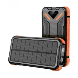 Універсальний потужний зовнішній акумулятор Jiageng ZL807 20 000 mAh із сонячною панеллю, Помаранчевий (AMN)