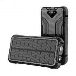 Універсальний потужний зовнішній акумулятор Jiageng ZL807 20 000 mAh із сонячною панеллю, Чорний (AMN)