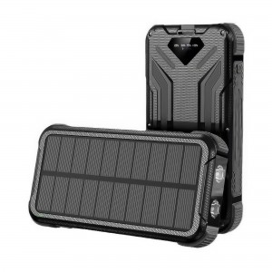 Универсальный мощный внешний аккумулятор Jiageng ZL807 20000 mAh с солнечной панелью, Черный (AMN)