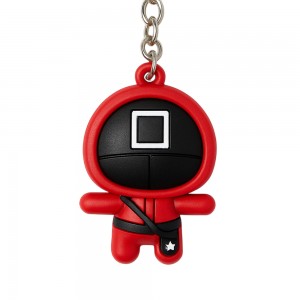 Колекційний брелок на ключі, рюкзак моделька охоронця Гра в кальмара "Квадрат. Охоронець" 55х32 мм (12) Колекційний брелок на ключі, рюкзак моделька охоронця Гра в кальмара "Квадрат. Охоронець" 55х32 мм (12)