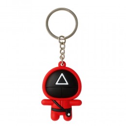 Колекційні брелки на ключі, рюкзак моделька охоронця Гра в кальмара "Трикутник. Солдат" 55х32 мм (12)